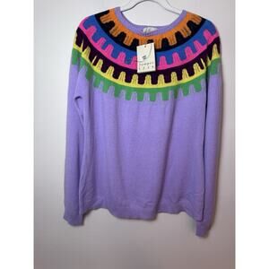 JUMPER 1 2 3 4 CASHMERE RICK RACK CREW IN Purple Size 4 (US Sz L) NWT $315